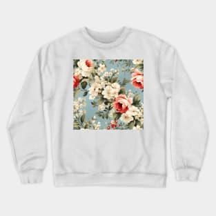 Shabby Chic Flowers Pattern 18 Crewneck Sweatshirt